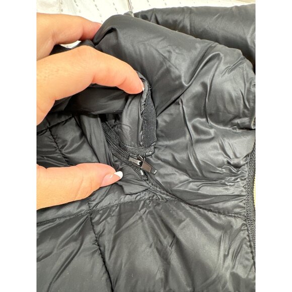 Michael Kors Women Jacket Sz M Black Packable Down Quilted Nylon Hooded Designer - Picture 4 of 13